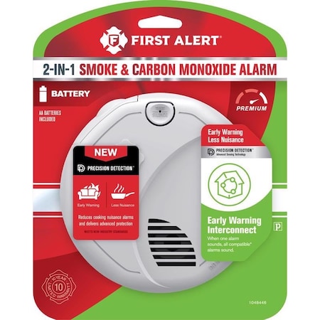 First Alert First Alert Wireless Interconnect Battery-Powered Photoelectric Smoke and Carbon Monoxide Detector 1 1048446